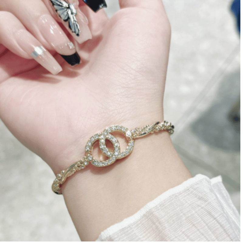 minirabbitC字母 金属 手镯 女款 金色