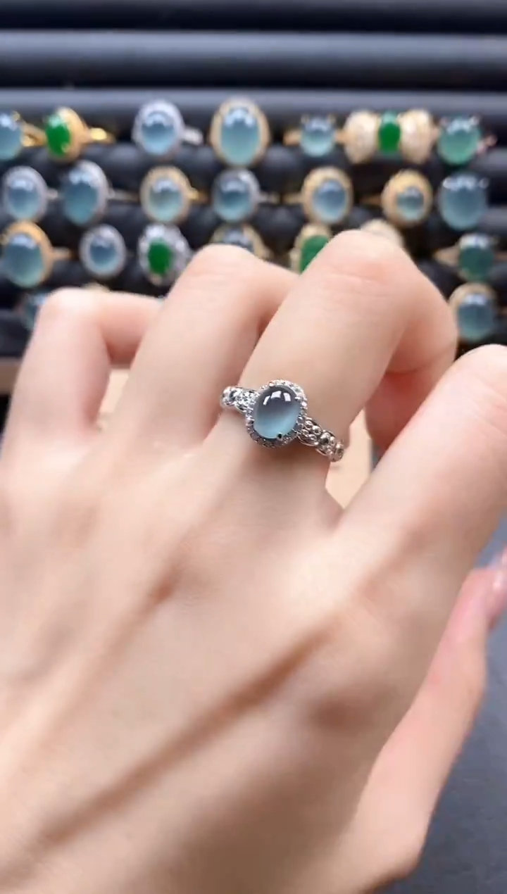 银S925镶嵌戒指翡翠51151