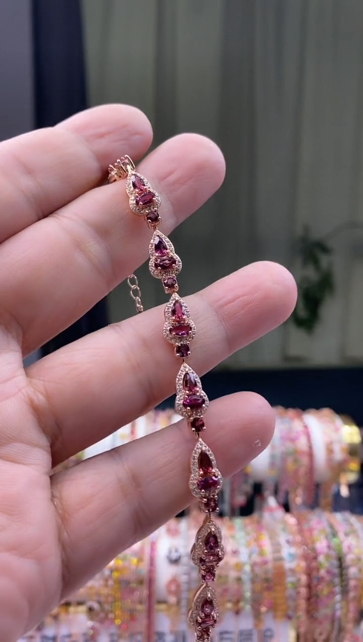 【闪购商品】碧玺手链银S925镶嵌15615565665516