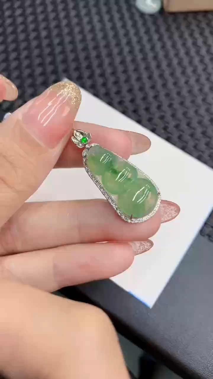 【闪购商品】翡翠18K金镶嵌颈饰            8