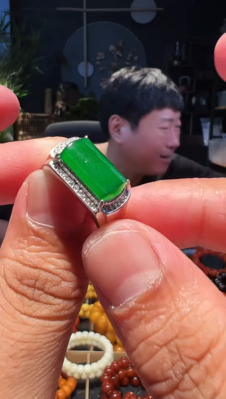 银S925镶嵌手链翡翠好*?挂件