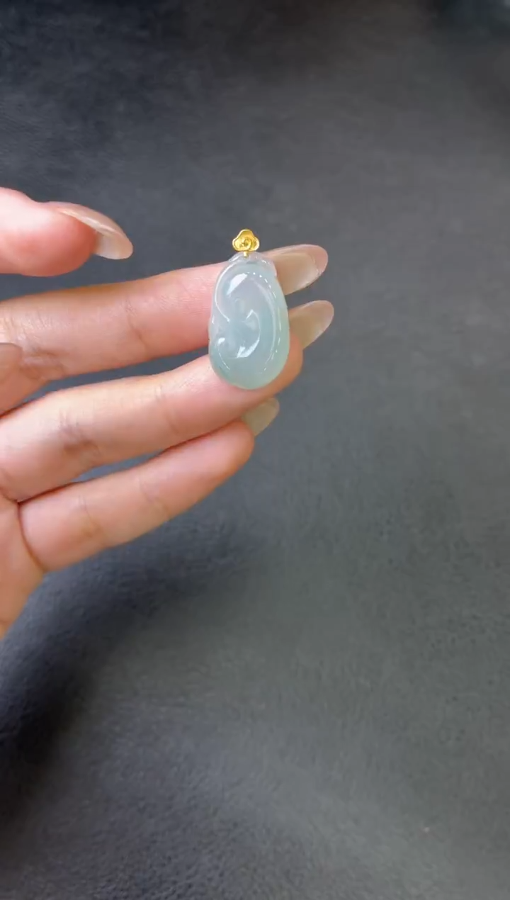 吊坠(不含链)18K金镶嵌翡翠吊坠 多样性发一件