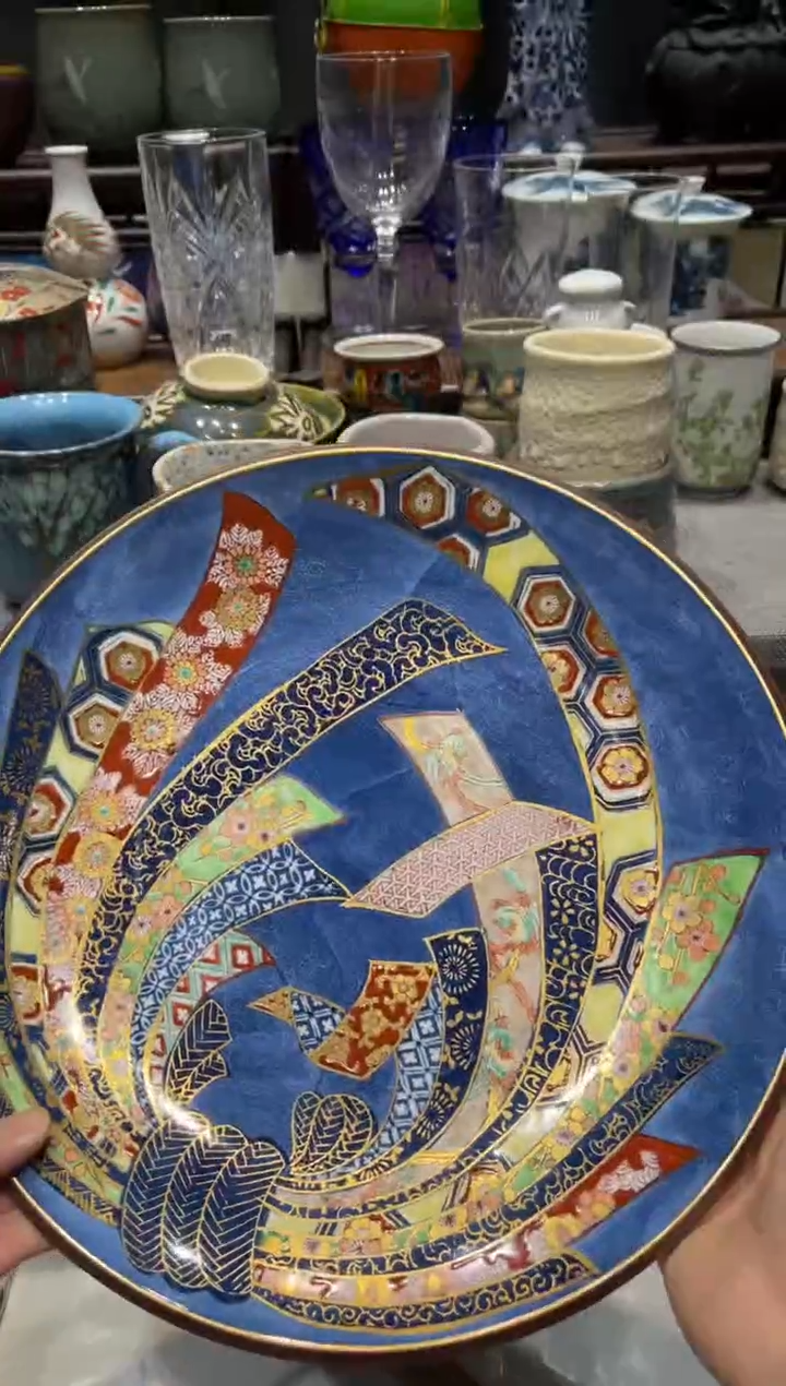 瓷片手绘折山大赏盘