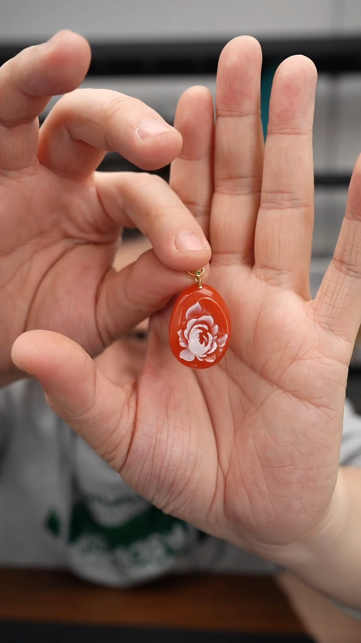 未镶嵌挂件南红玛瑙1226DJ165保山花开富贵坠