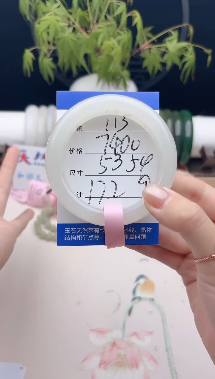 和田玉手镯未镶嵌高冰白113