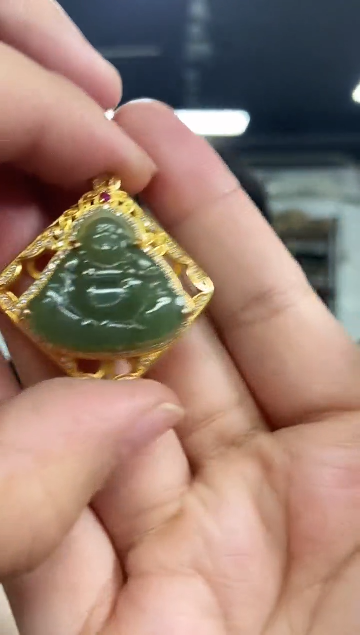 【闪购商品】和田玉吊坠银S925镶嵌多样性发其一，颜色微差