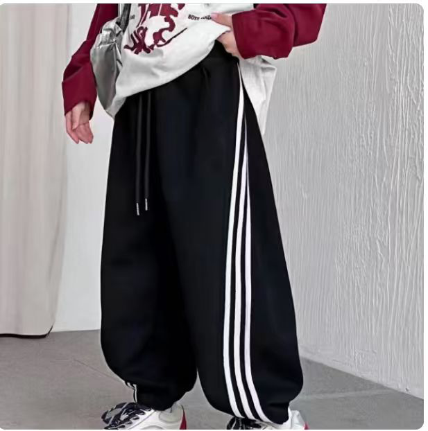 男女童秋冬加绒加厚运动裤子2025新款儿童卫裤休闲长裤