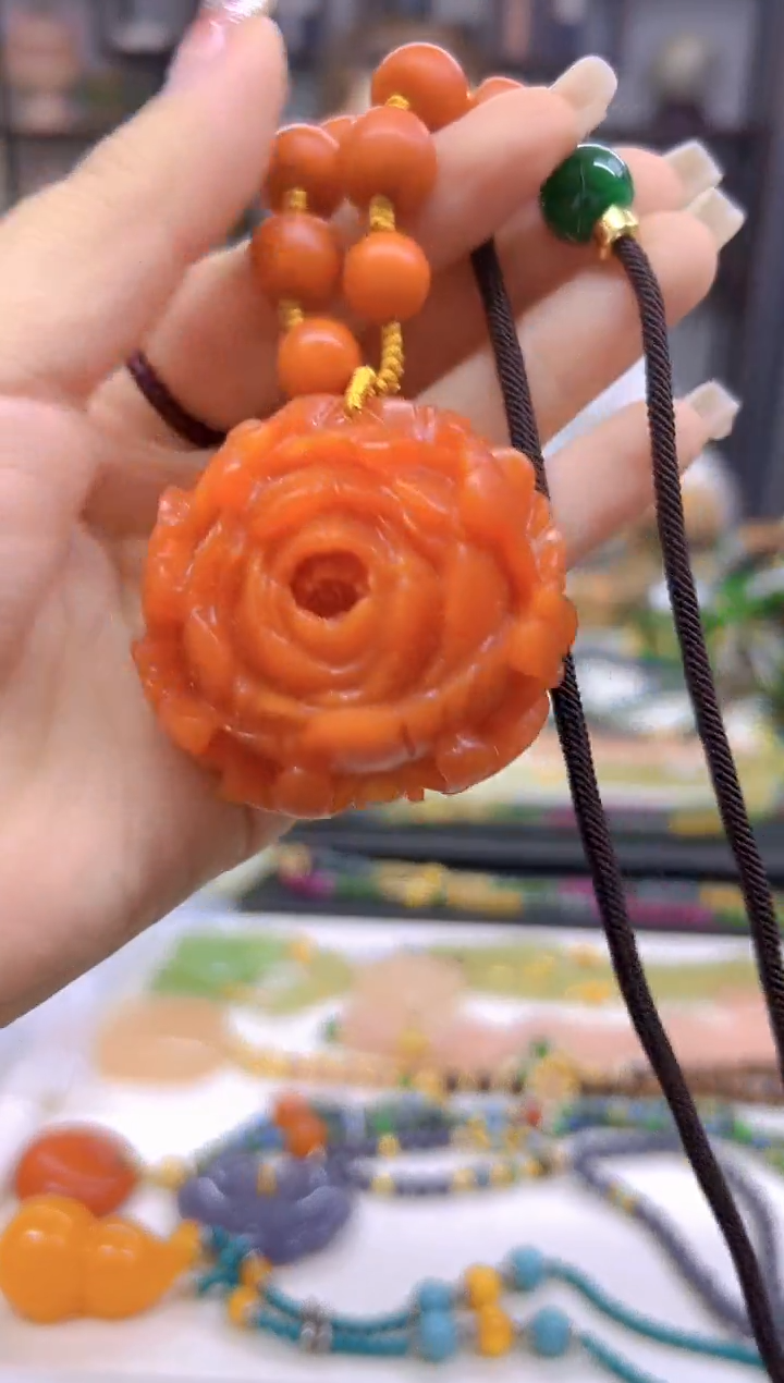 未镶嵌毛衣链蜜蜡DIY款M329