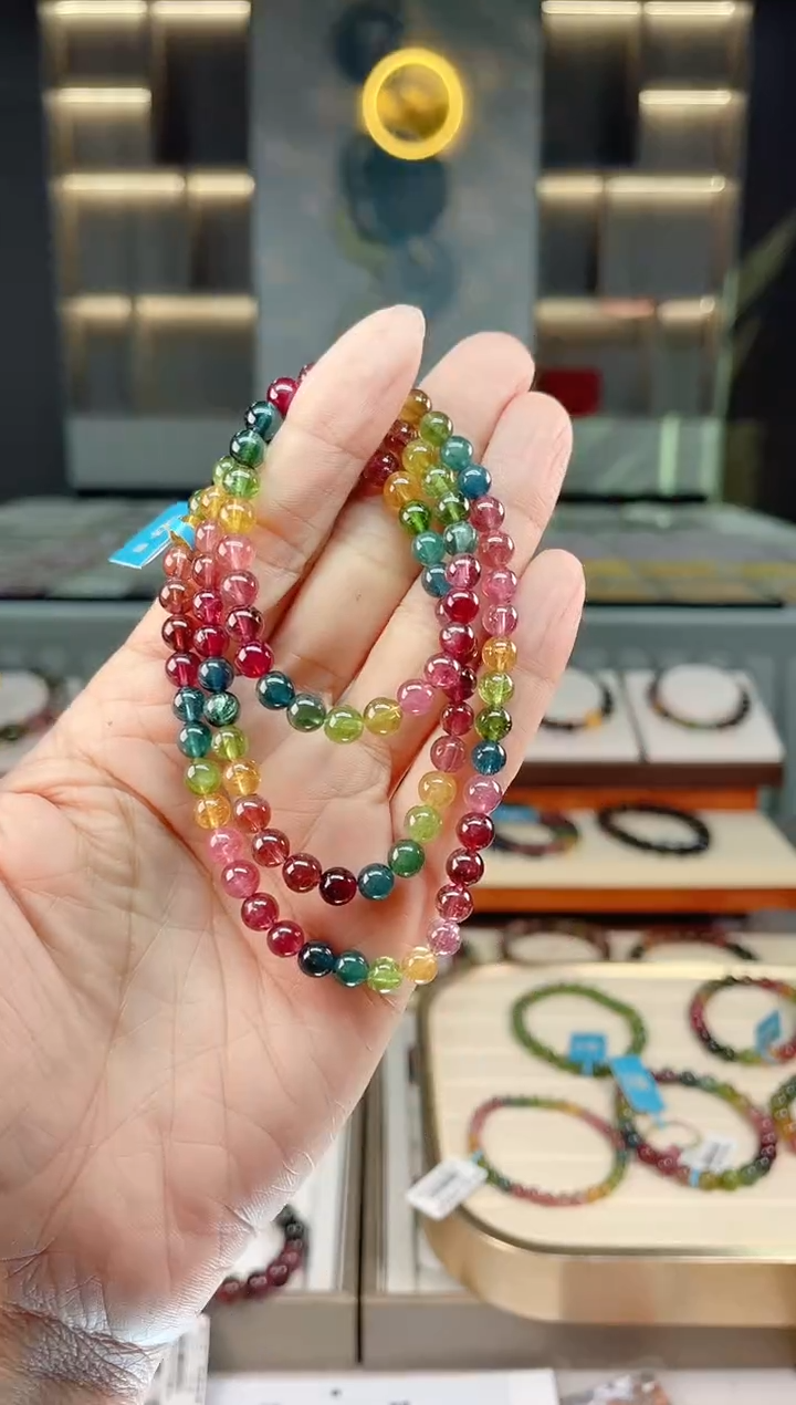 【闪购商品】碧玺三圈手串未镶嵌（多样性发一条）Q