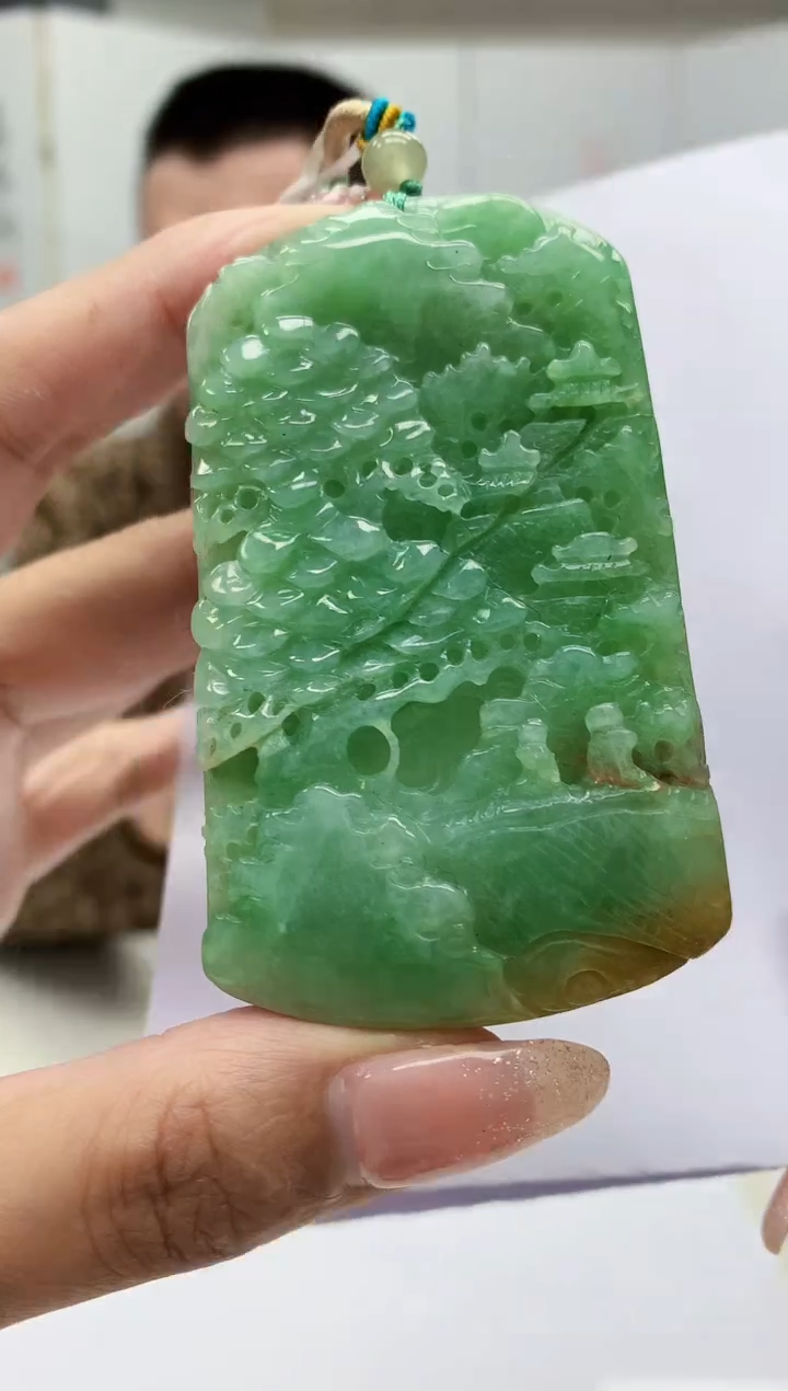 【闪购商品】定制翡翠未镶嵌4812MM-毛货挂件142