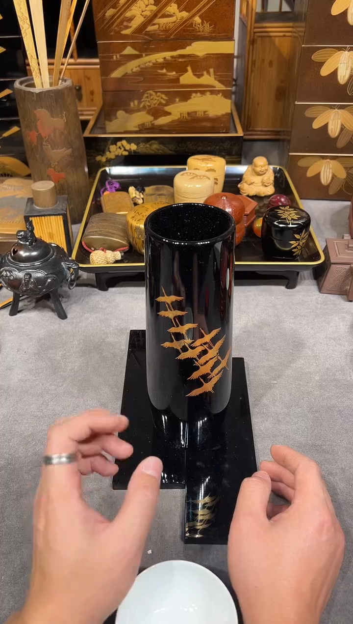 金莳绘 花器 大漆漆器大漆漆器