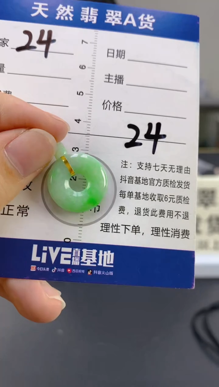 【闪购商品】翡翠颈饰18K金镶嵌天然A货翡翠