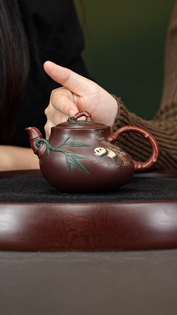 茶壶紫砂55ZWP佛肚竹 可心枣泥260cc