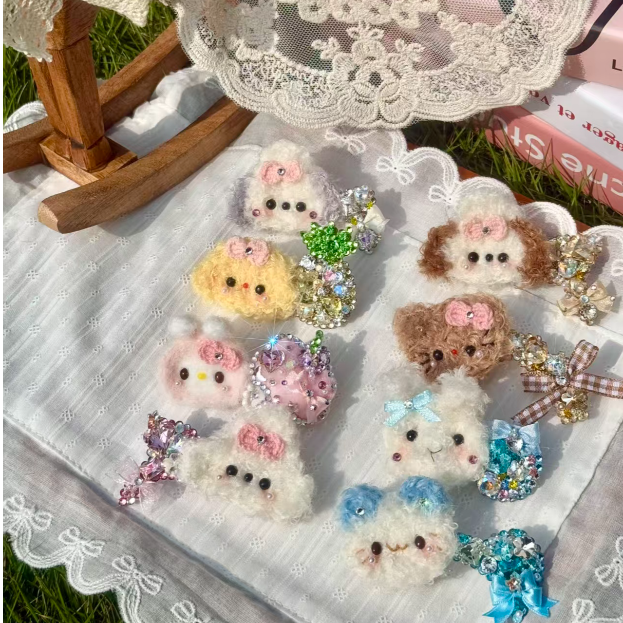 宠物发夹 直播间专拍选款 毛毡顶夹 no退no换~ 手工制品默认微瑕