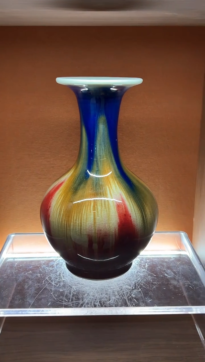 【闪购商品】瓶100件建国瓷厂宝石蓝郎红赏瓶