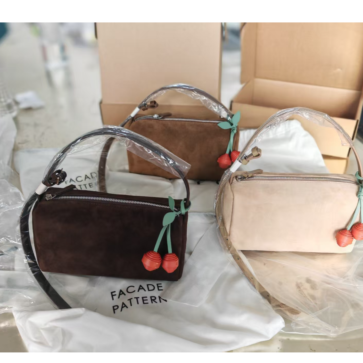 翻毛羊皮复古手提包包斜挎包复古风南瓜包女包女士单根双根