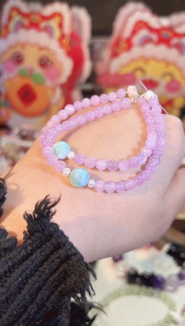 【闪购商品】锂辉石手串银S925镶嵌Q788多样性发货一件