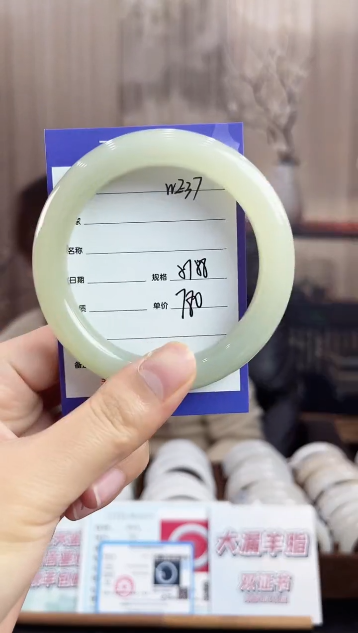 未镶嵌手镯和田玉WE37微色差