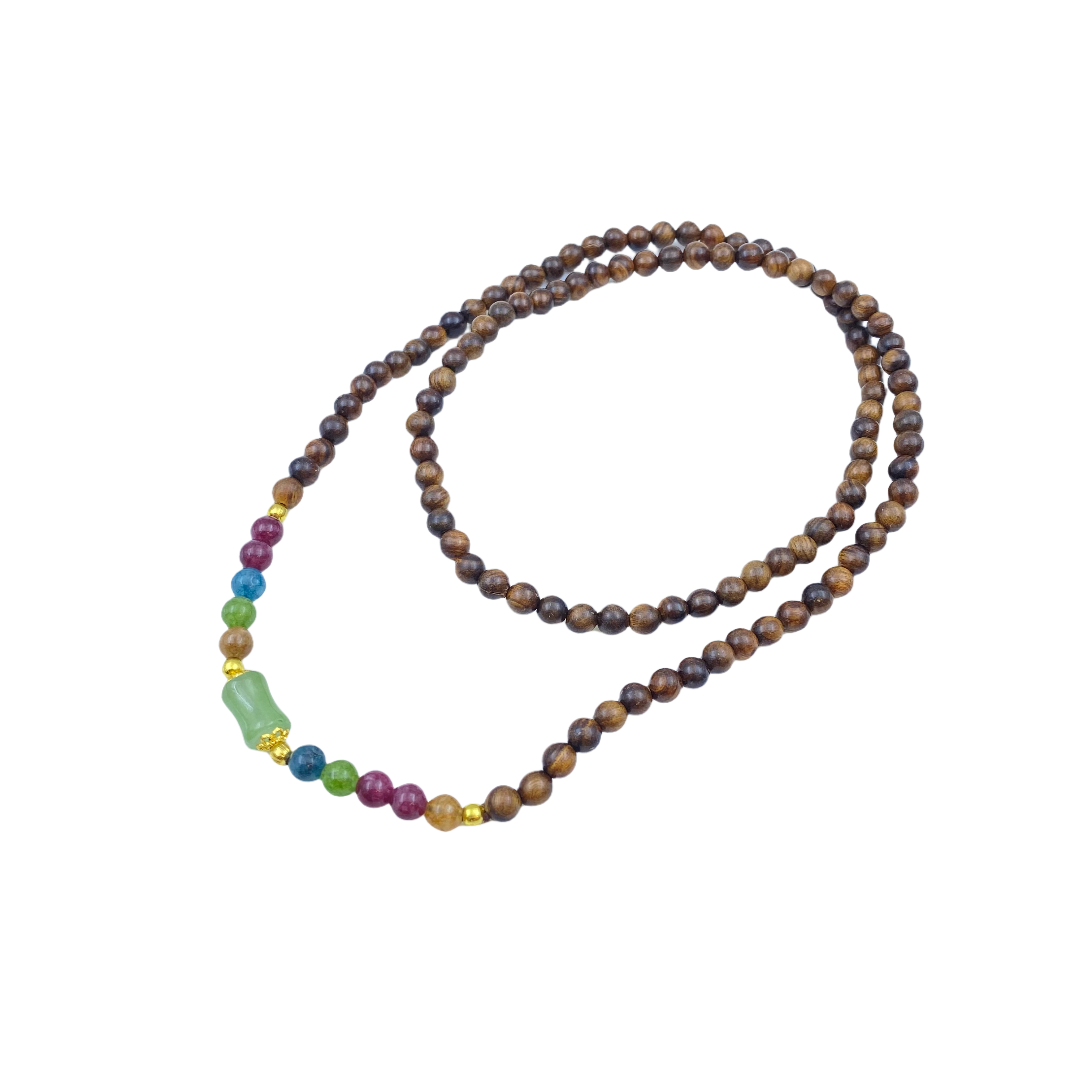 黄花梨竹节路路通项链X863X合金