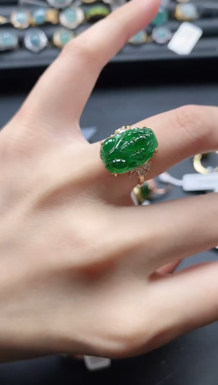 【闪购商品】翡翠戒指银S925镶嵌1111