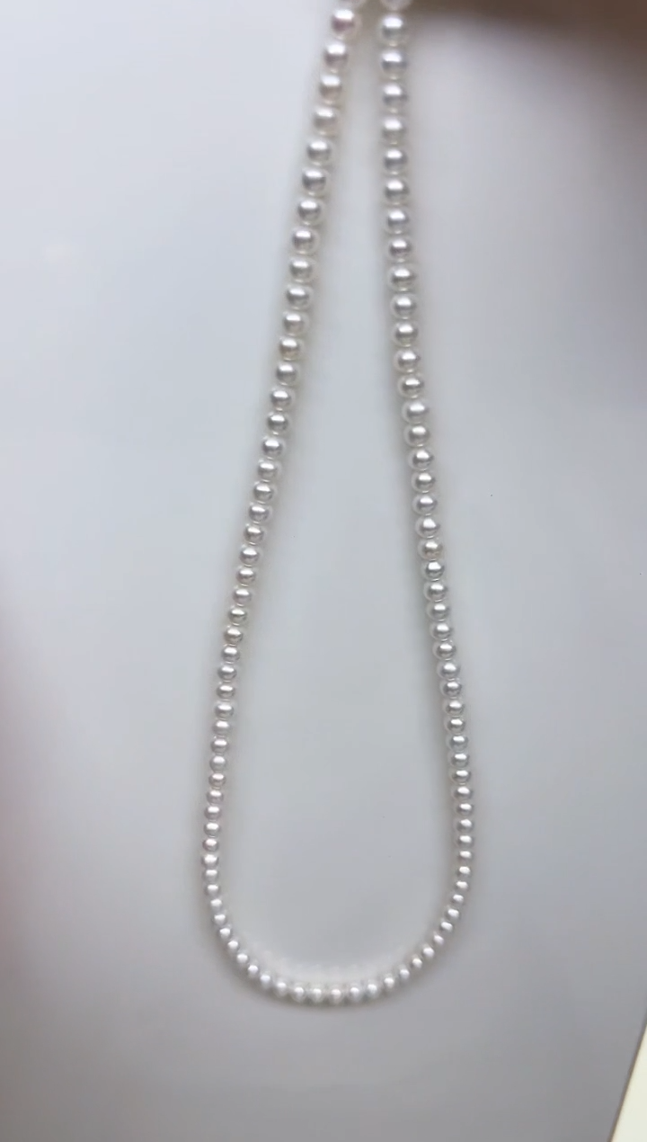 项链未镶嵌淡水珍珠白色四面光4-4.5mm