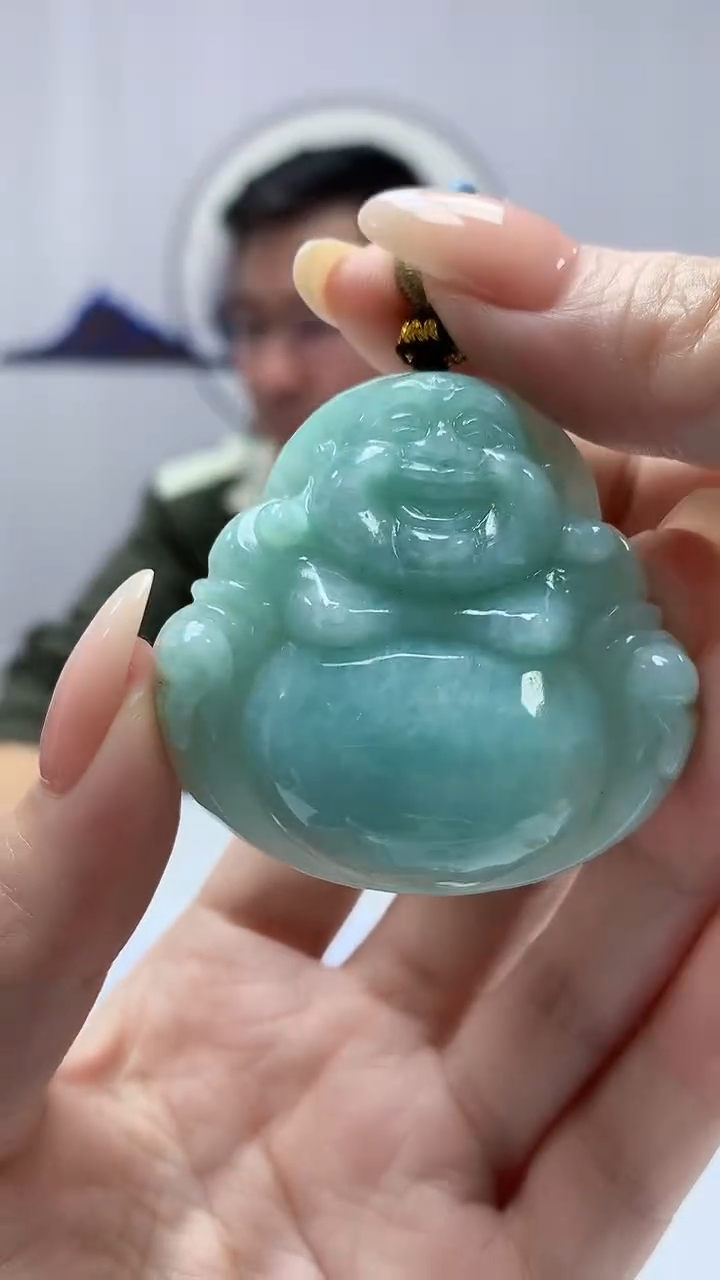 【闪购商品】定制翡翠未镶嵌5152DD-毛货挂件佛公75