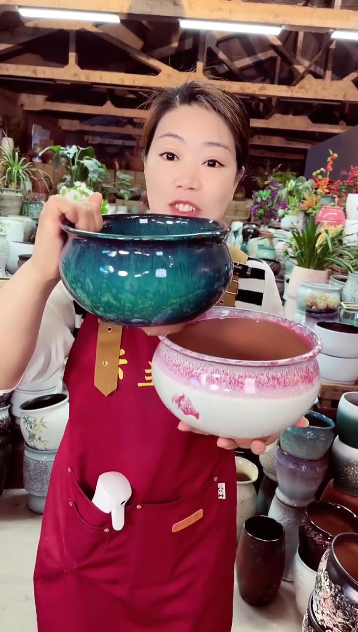 紫砂花盆高12口20