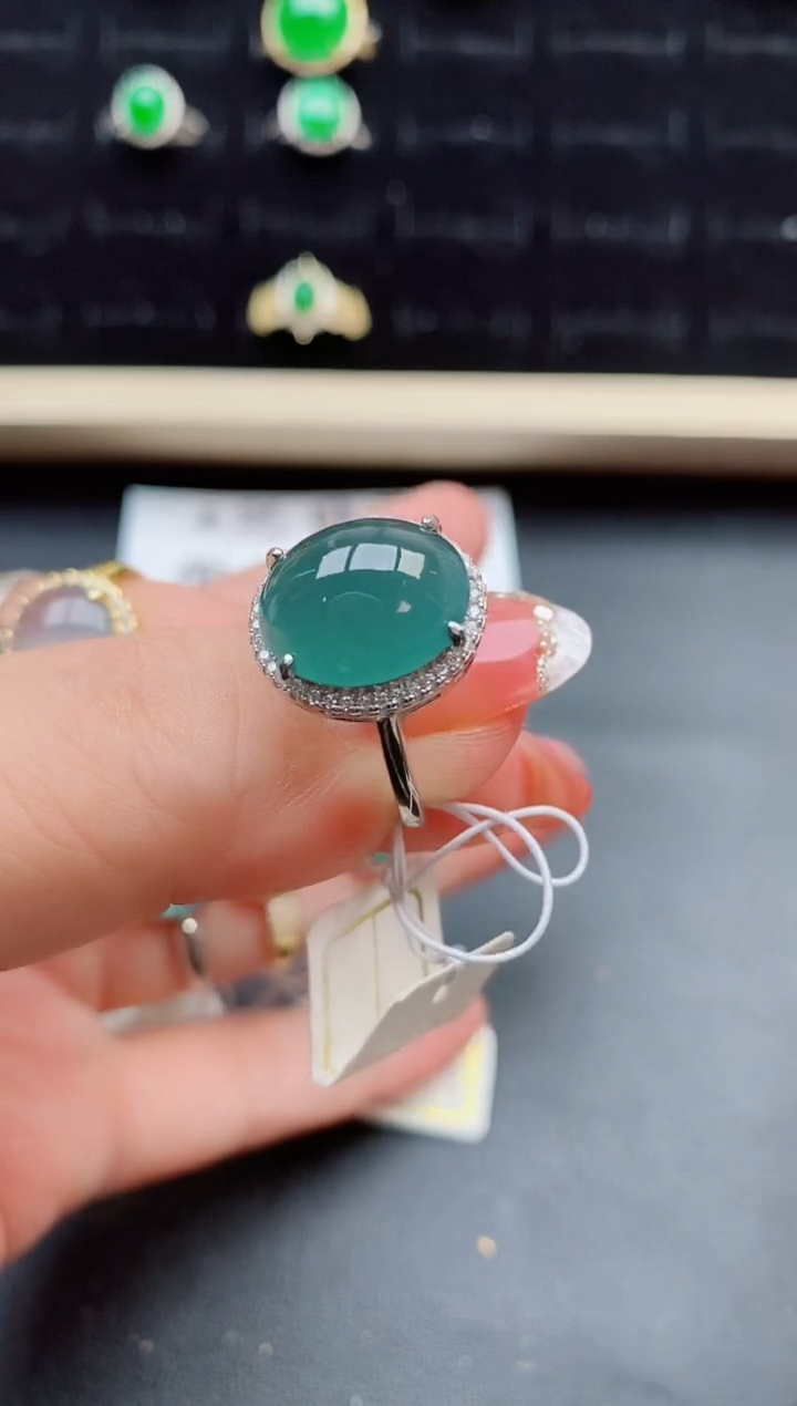 【闪购商品】翡翠戒指银S925镶嵌508580