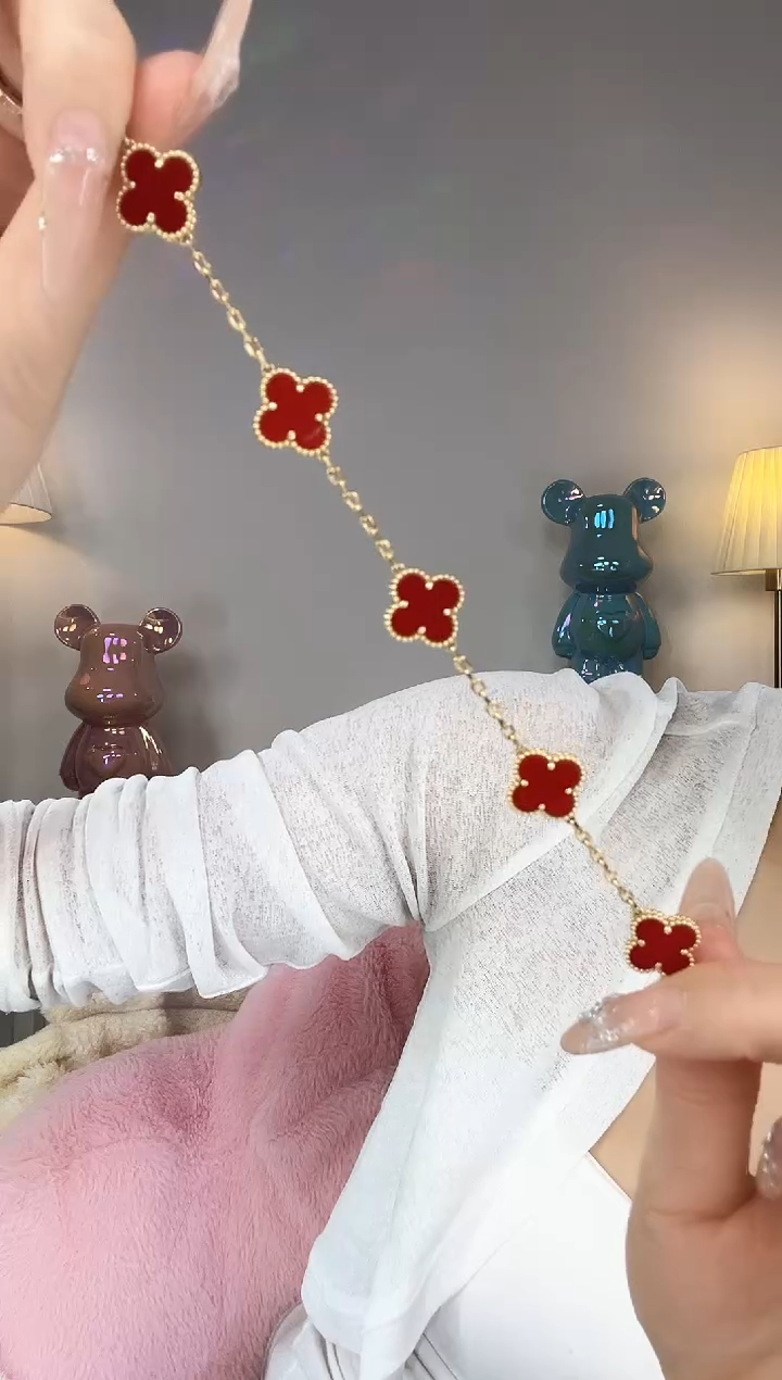 【闪购商品】玛瑙/玉髓手链18K金镶嵌K黄手链