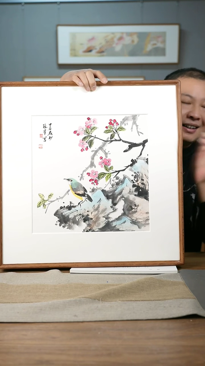 【闪购商品】书法美协副主-赵老师52*52带框花鸟作品