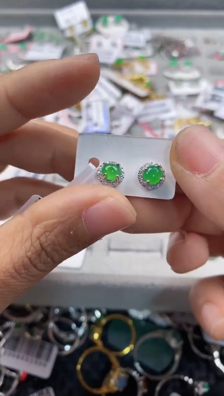 银S925镶嵌戒指翡翠999    2