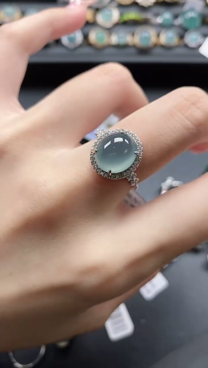 【闪购商品】翡翠戒指银S925镶嵌11111