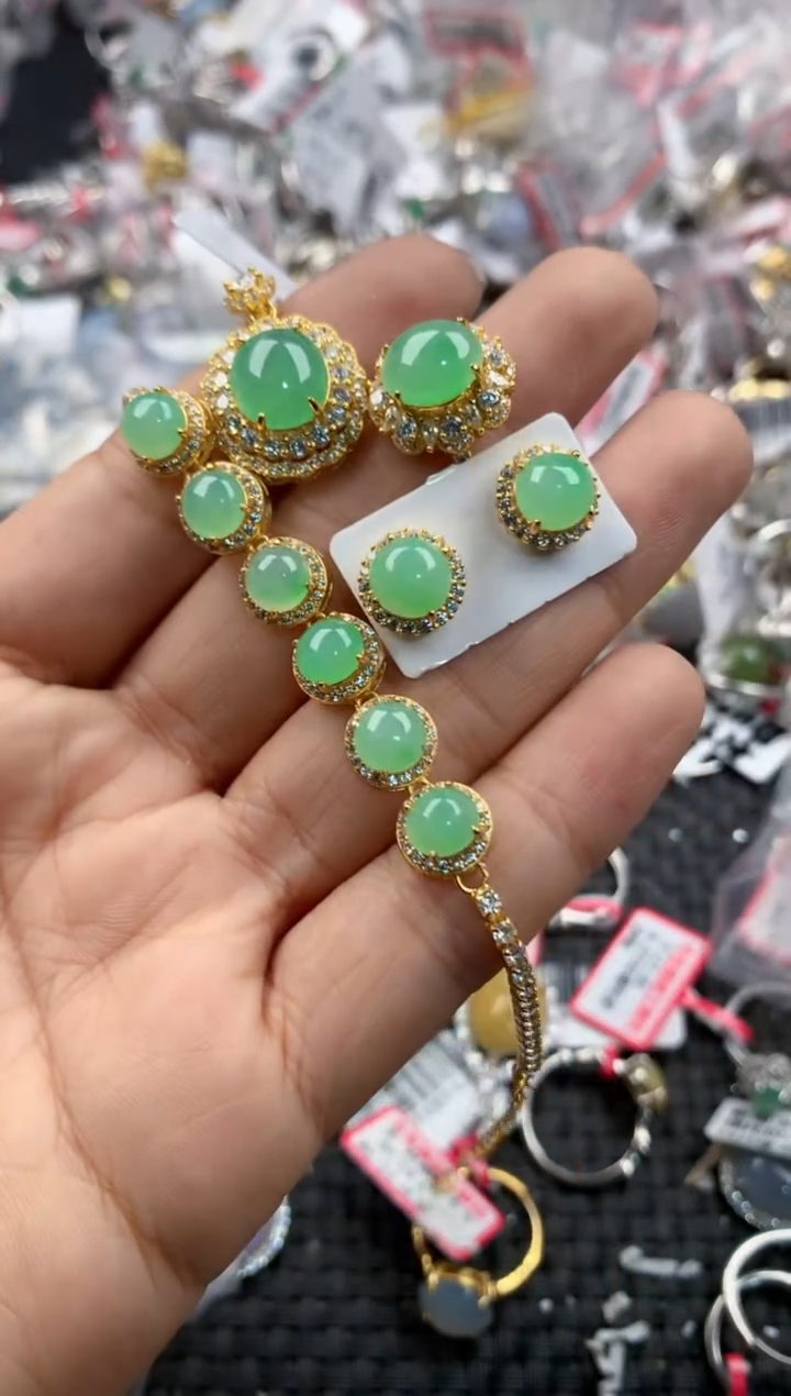 银S925镶嵌戒指翡翠1010---4