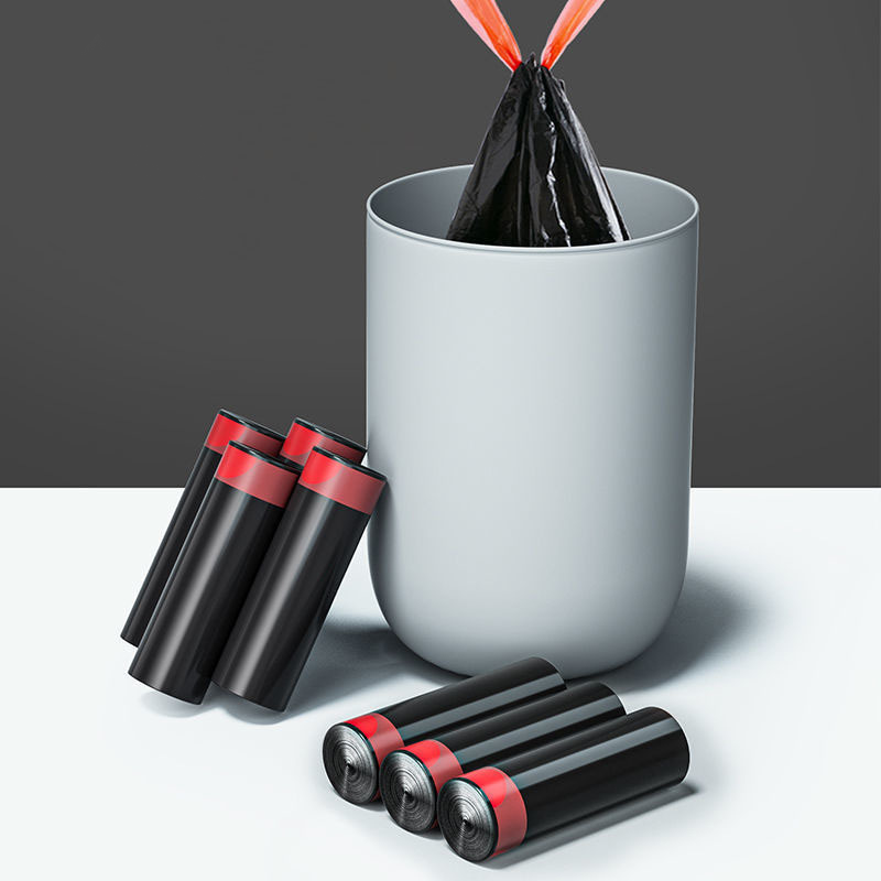 抽绳式垃圾袋家用加厚手提厨房学生大号黑色塑料袋垃圾袋