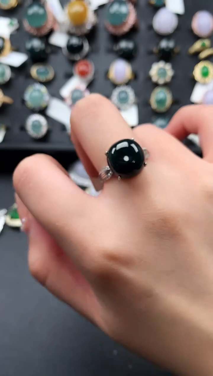 【闪购商品】翡翠戒指银S925镶嵌52112