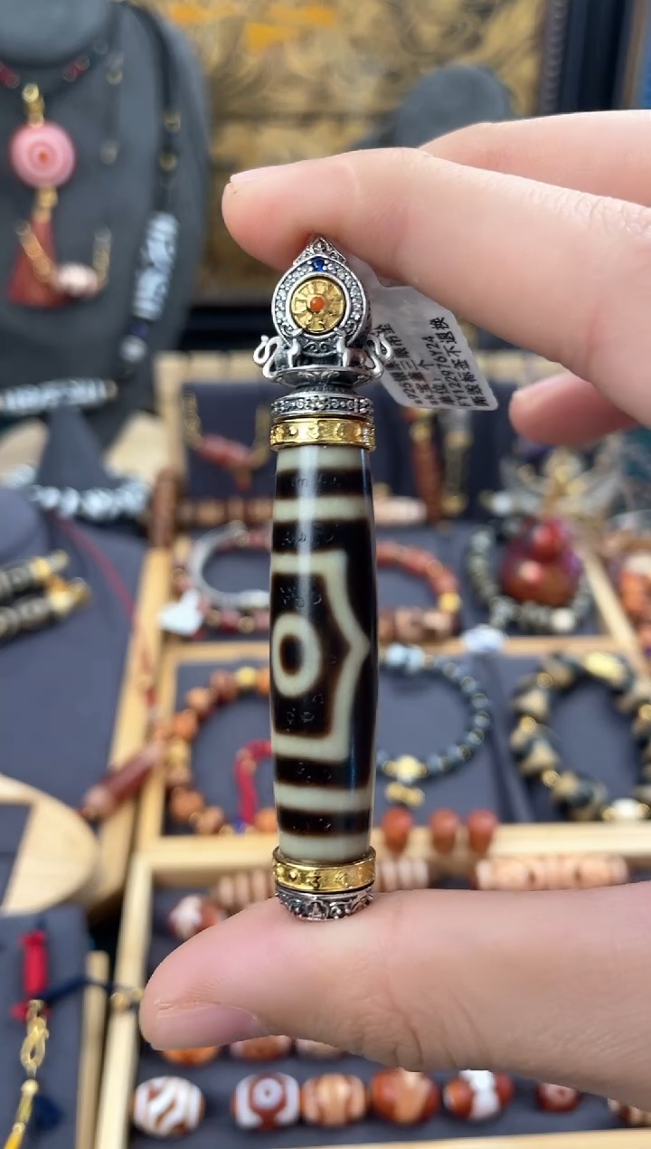 【闪购商品】玛瑙/玉髓颈饰银S925镶嵌上肯高品三眼吊坠