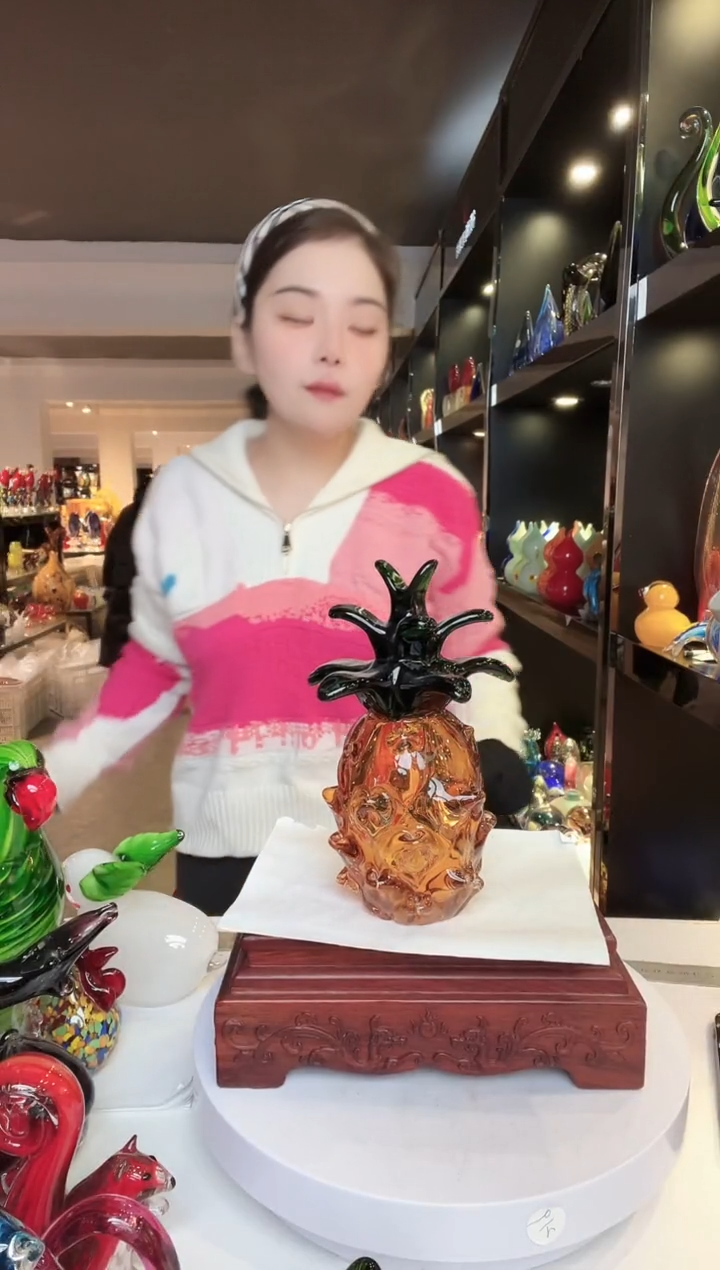 【闪购商品】茶盏纯手工热塑琉璃凤梨