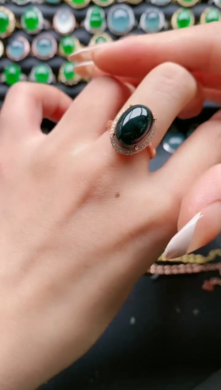 【闪购商品】翡翠戒指银S925镶嵌111111