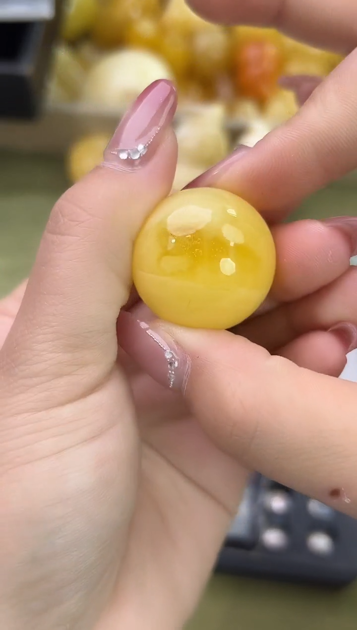 裸石琥珀未镶嵌天然琥珀蜜蜡圆珠
