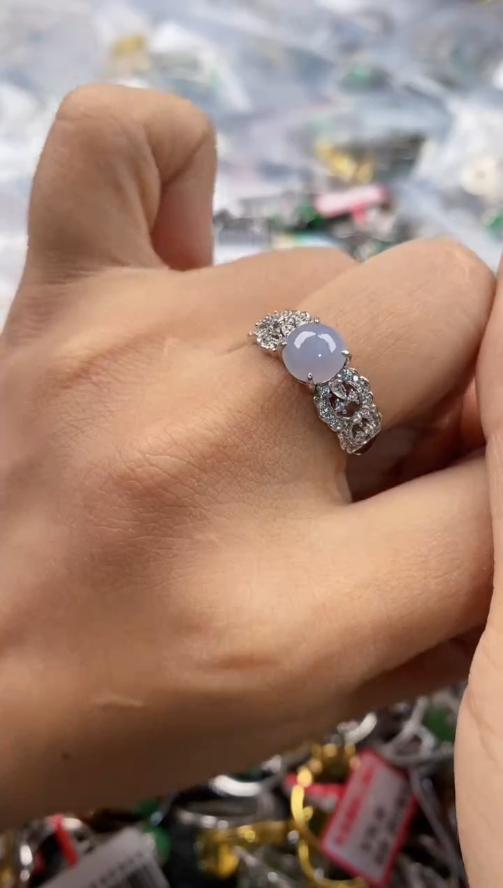 银S925镶嵌戒指翡翠222--2