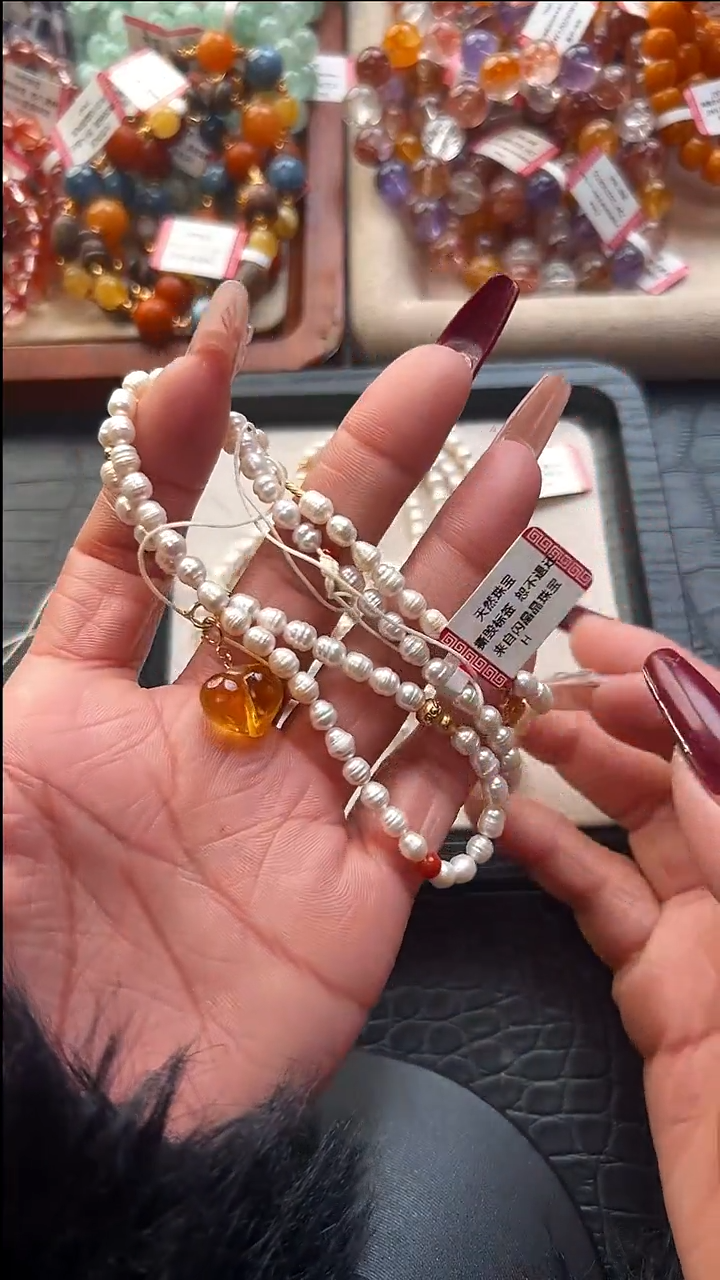 颈饰银S925镶嵌淡水珍珠2多样性发其一yc562