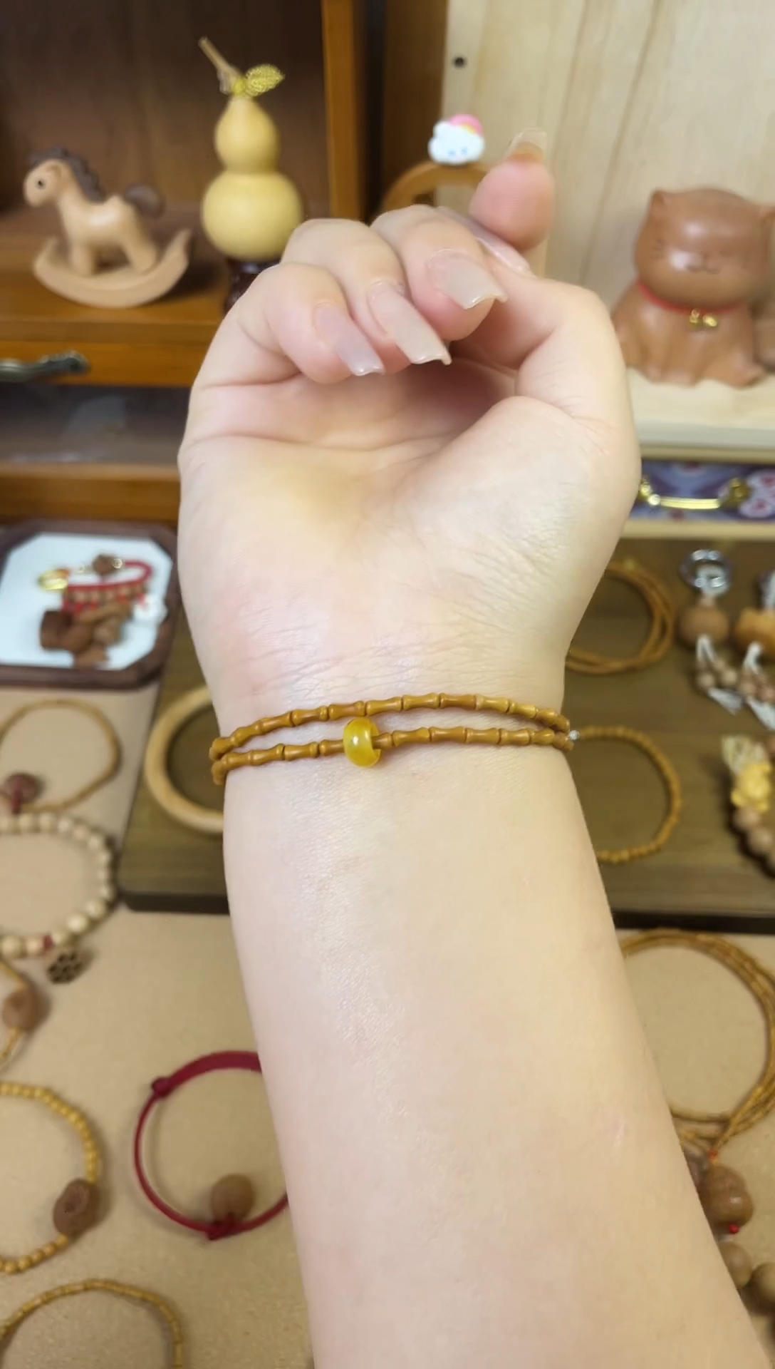 双圈竹节素款加黄跑环一物一拍