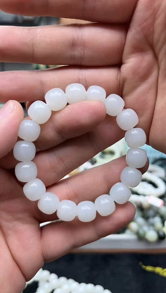 未镶嵌手串和田玉纯天然新疆且末天泰料白玉12