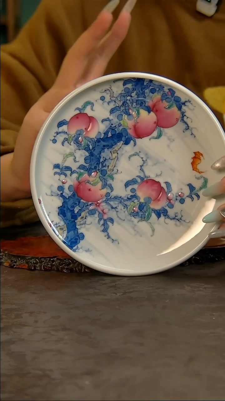 【闪购商品】青花手绘桃子壶承