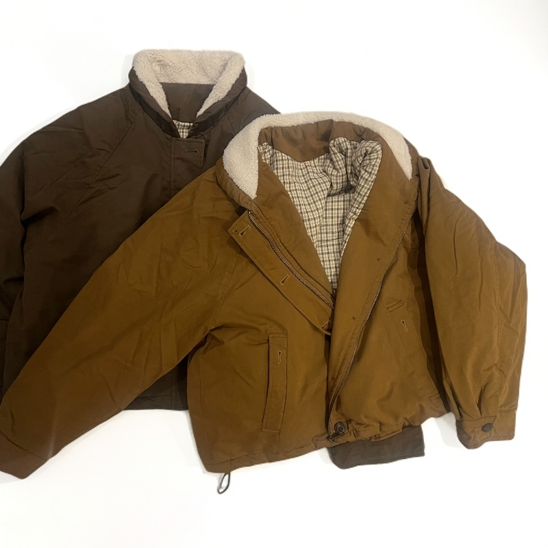 25冬季翻领羔绒棉服复古