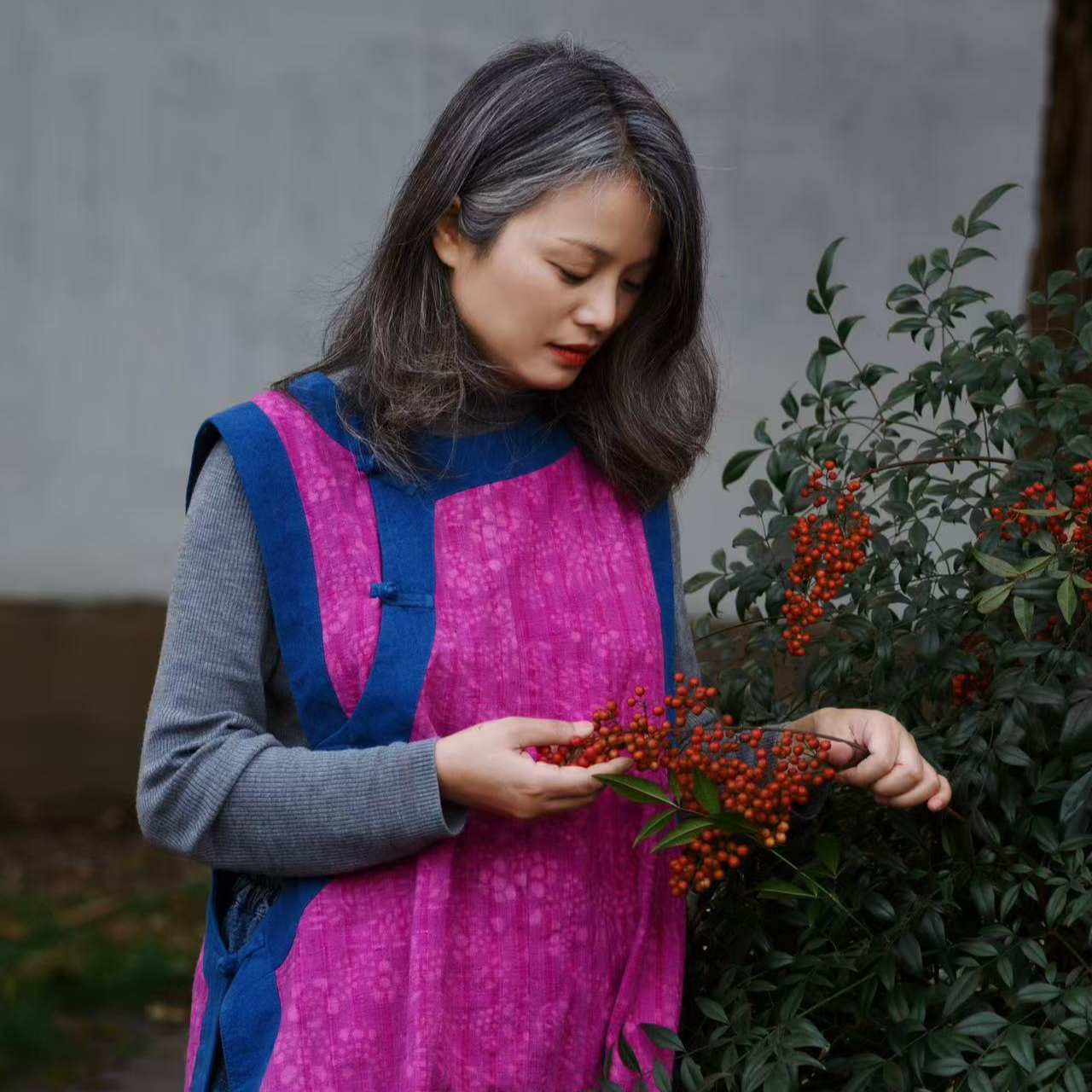 桑在云间  大襟双层土布背心