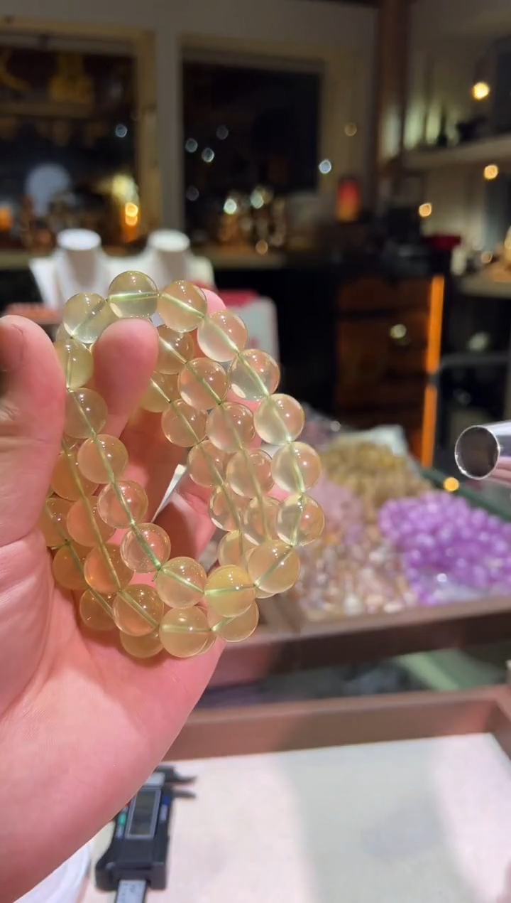 未镶嵌手链水晶13mm+利比亚柠檬黄水（多样性发一）