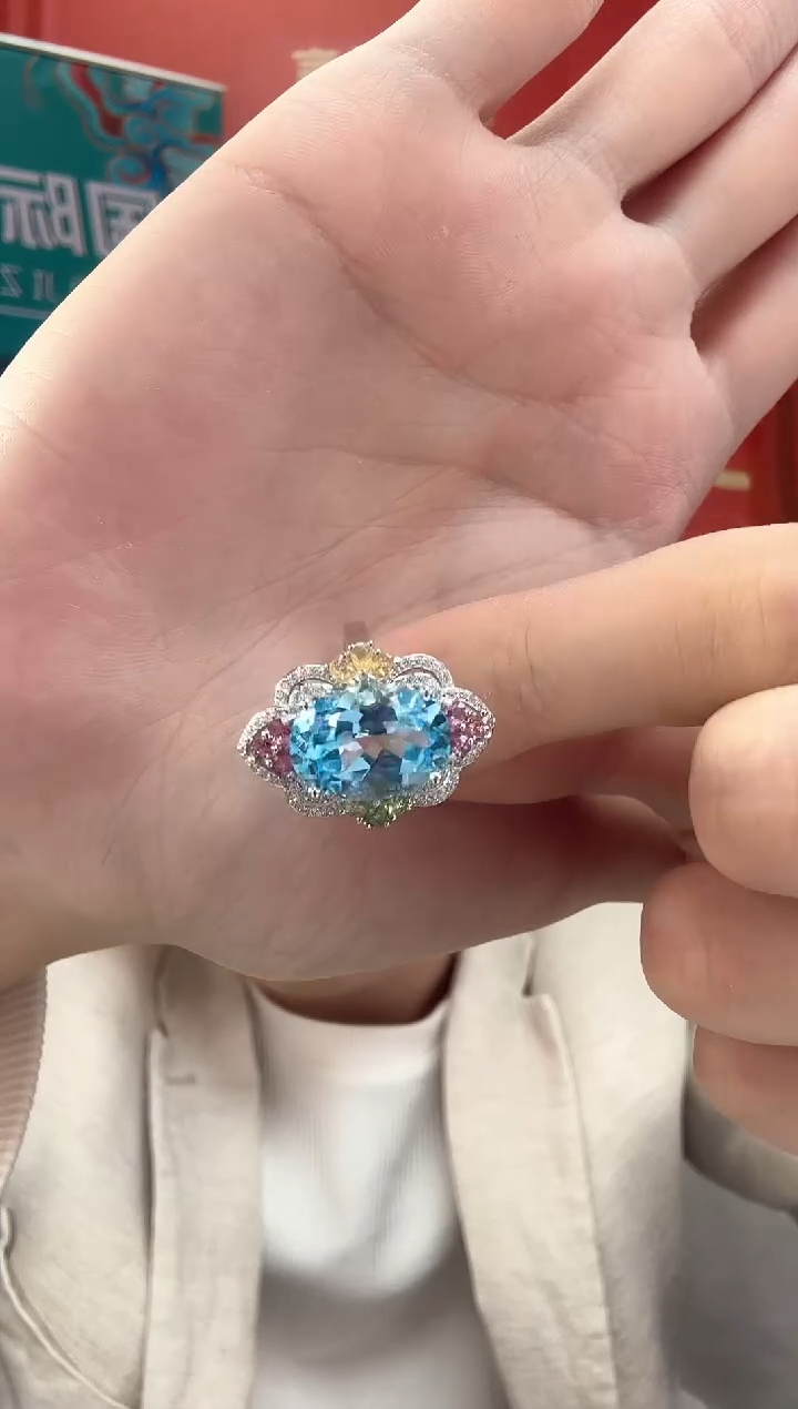 【闪购商品】托帕石戒指银S925镶嵌设计款