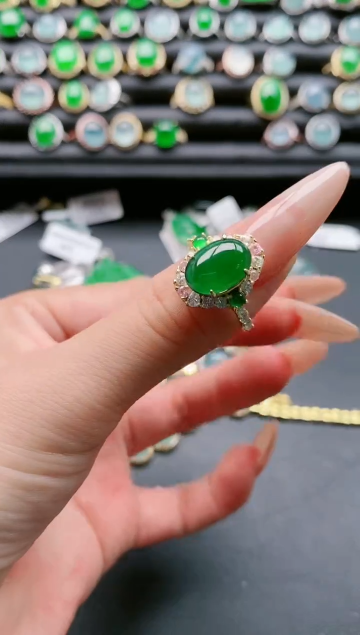 【闪购商品】翡翠戒指银S925镶嵌11111