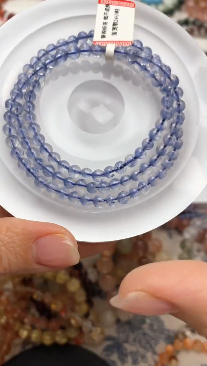 未镶嵌手链水晶蓝线石4.8